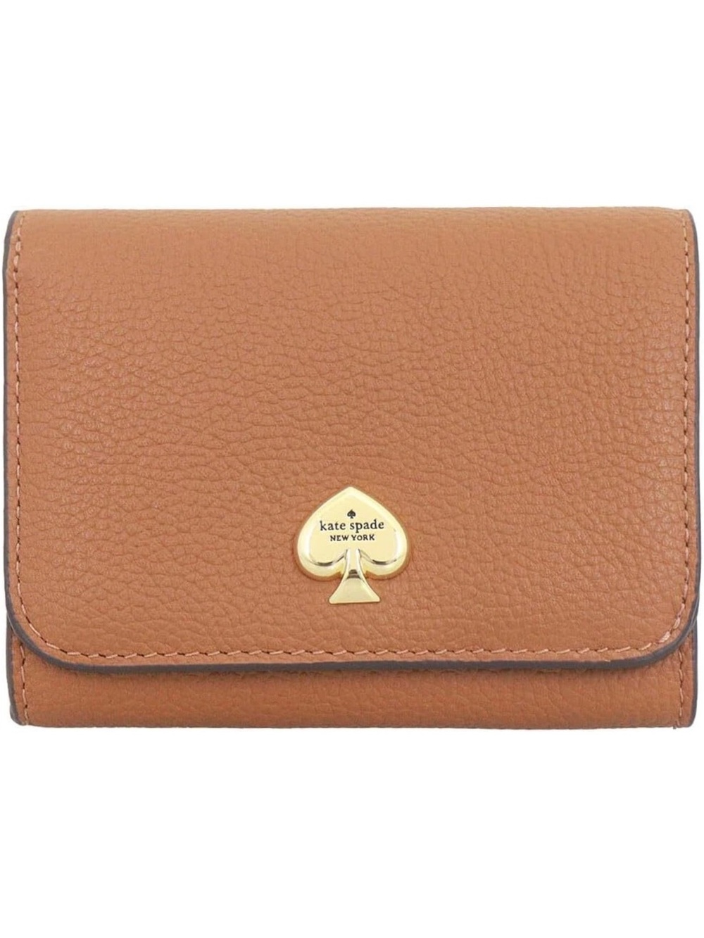 Kate Spade Kayla Wallet Small L Zip Bungalow Pebbled Leather Warm Gingerbread
